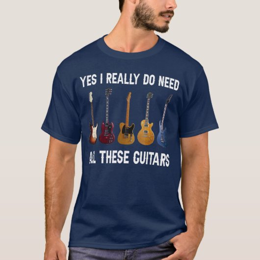 Yes I Really Do Need Allhese Guitars friends retro Tシャツ (正面)