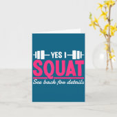 Yes I Squat See Back For Details Funny Gym Workout カード (黄色い花)
