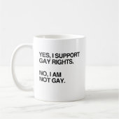 YES, I SUPPORT GAY RIGHTS.png コーヒーマグカップ (左)