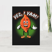 Yes I Yam Funny Sweet Potato Pun Thanksgiving Humo カード (正面)