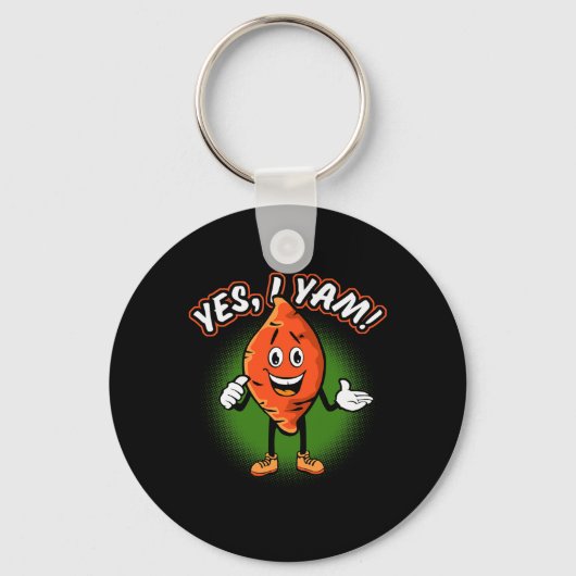 Yes I Yam Funny Sweet Potato Pun Thanksgiving Humo キーホルダー (正面)