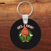 Yes I Yam Funny Sweet Potato Pun Thanksgiving Humo キーホルダー (正面)