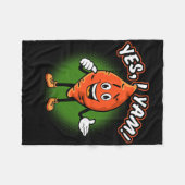 Yes I Yam Funny Sweet Potato Pun Thanksgiving Humo フリースブランケット (正面(横))