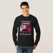 Yes I'm A Gamer Girl Gaming Stuff Girls Teen Vide Tシャツ (正面フル)