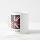 Yes I'm Both American British Flags Pride コーヒーマグカップ (正面左)