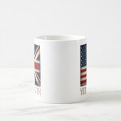 Yes I'm Both American British Flags Pride コーヒーマグカップ (中央)