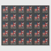 Yes I'm Both American British Flags Pride ラッピングペーパー (フラット)