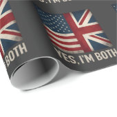 Yes I'm Both American British Flags Pride ラッピングペーパー (ロールコーナー)