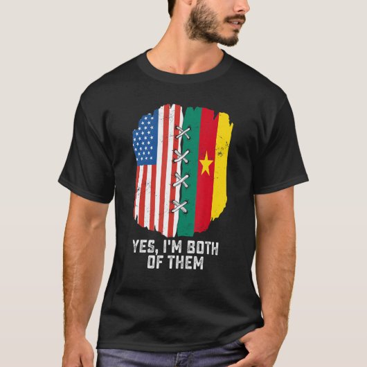 Yes I'm Both Of Them Half American Half Cameroonia Tシャツ (正面)