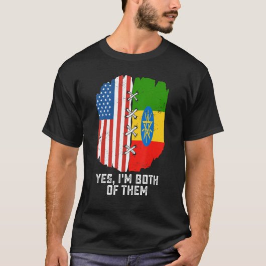Yes, I'm Both Of Them Half American Half Ethiopian Tシャツ (正面)