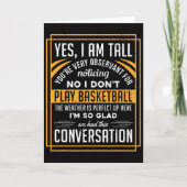 Yes I'm Tall No I Don't Play Sketll Fun Gift  カード (正面)