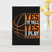 Yes I'm Tall Yes I Play Sketll Fun Bll Player Gift カード (黄色い花)