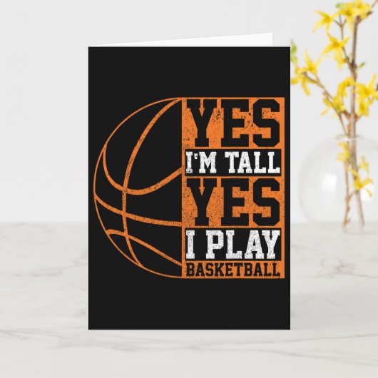 Yes I'm Tall Yes I Play Sketll Fun Bll Player Gift カード (黄色い花)