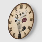 Yes It's Wine O'Clock ラージ壁時計 (傾斜)