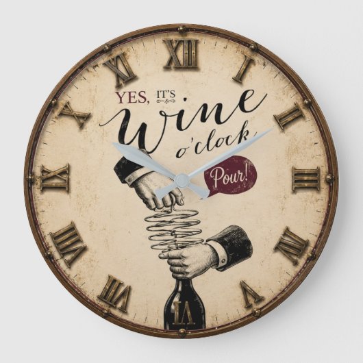 Yes It's Wine O'Clock ラージ壁時計 (正面)