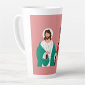 "Yes, Jesus Loves Me" Pink Large Latte Mug  カフェラテマグ (左アングル)