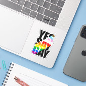 YES SAY GAY シール (ノートパソコンとiPhone)