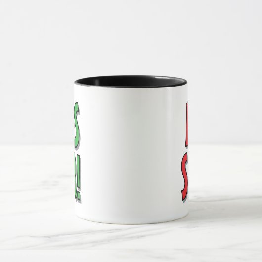 Yes Sir! No Sir! funny typographic coffee mug gift マグカップ (中央)