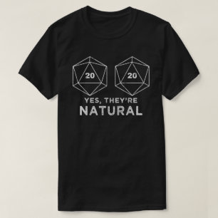Yes、thee_re Natural 20 d20サイコロおもしろい RPGゲーマー Tシャツ