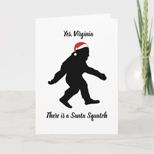 Yes, Virginia, Santa Squatch Christmas Card カード (正面)