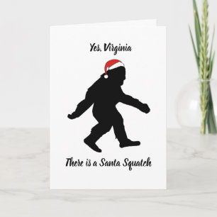 Yes, Virginia, Santa Squatch Christmas Card カード