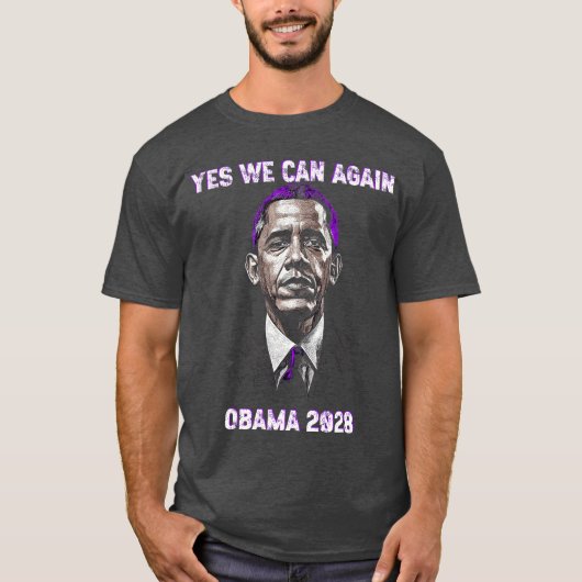 Yes We Can Obama 2028 Political Sayings Trendy Tシャツ (正面)