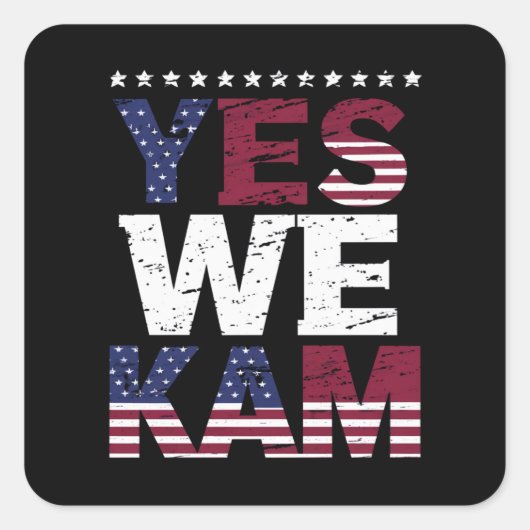 Yes We Kam 格言 引用 スクエアシール (正面)