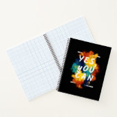 YES YOU CAN – Colorful Motivational Splash Art Not ノートブック (内部)