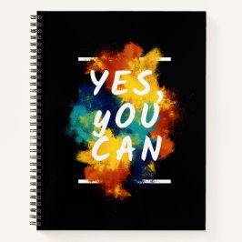 YES YOU CAN – Colorful Motivational Splash Art Not ノートブック