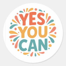 Yes You Can Motivational Sticker ラウンドシール