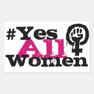 #YesAllWomenフェミニズム長方形シール 長方形シール