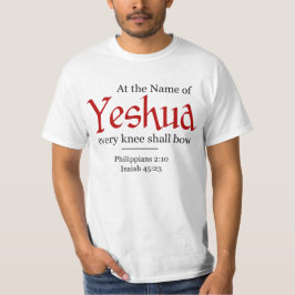 Yeshuaの名前では、すべての膝は弓を引く – tシャツ
