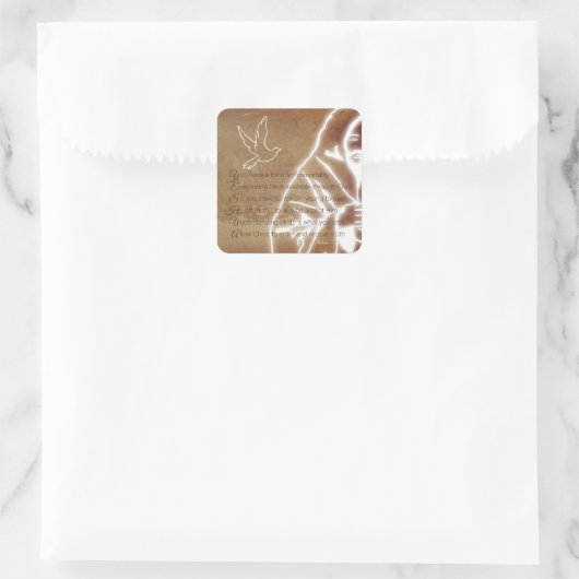 YESHUAメシヤイエスキリストクリスチャン詩 スクエアシール (バッグ)