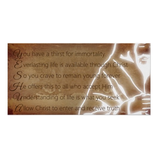 YESHUAメシヤイエスキリストクリスチャン詩 ポスター (正面)