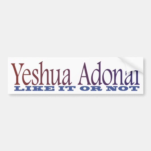 Yeshua Adonaiのバンパーステッカー バンパーステッカー (正面)