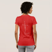 Yeshua Cross Messianic Believer Hebrew Red Tシャツ (裏面フル)