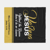 YESHUA JESUSシーズンクリスチャンのクリスマスの理由 フリースブランケット (正面(横))