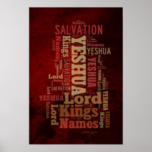 Yeshua/Jesus Collageの名前 ポスター