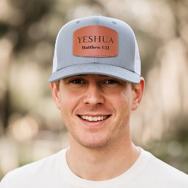 YESHUA Leather Patch Custom Bible Verse Cap