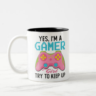 YesIはゲーマーの女の子保だ ツートーンマグカップ