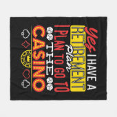 YesIはリタイアプランカジノギャンブラーおもしろいを持つ フリースブランケット (正面(横))