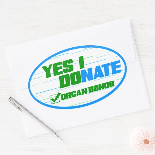 YesIドネイト臓器提供者が生命を寄付 楕円形シール (封筒)