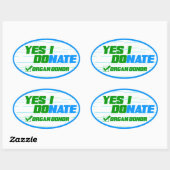 YesIドネイト臓器提供者が生命を寄付 楕円形シール (シート)