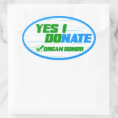 YesIドネイト臓器提供者が生命を寄付 楕円形シール (バッグ)