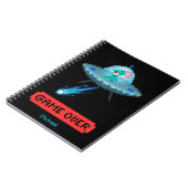 YesI信じエイリアンUFO宇宙船飛んでいるピクセルアート ノートブック (左側)