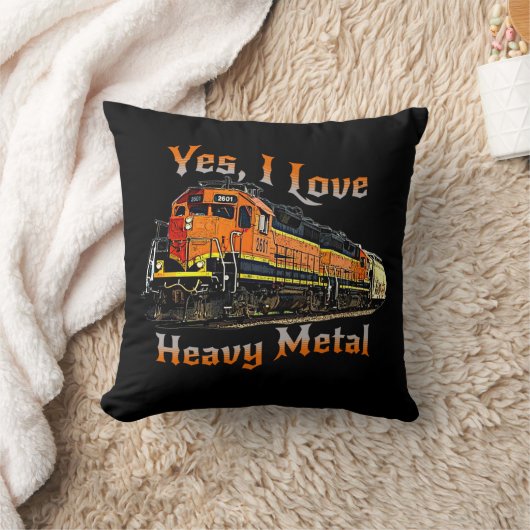 YesI愛するヘビーメタルディーゼル機関車列車 クッション (ブランケット)