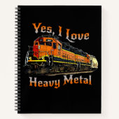 YesI愛するヘビーメタルディーゼル機関車列車 ノートブック (正面)