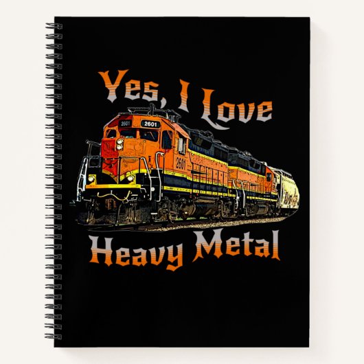 YesI愛するヘビーメタルディーゼル機関車列車 ノートブック (正面)