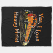 YesI愛するヘビーメタルディーゼル機関車列車 フリースブランケット (正面(横))