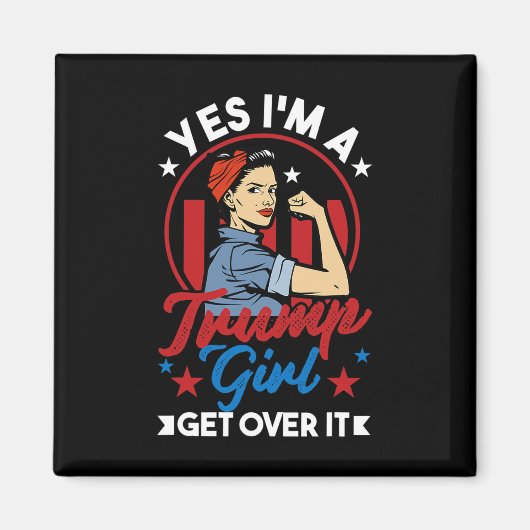 YesI#39;mトランプの女の子がそれを乗り越える – Trump 2024 E マグネット (正面)